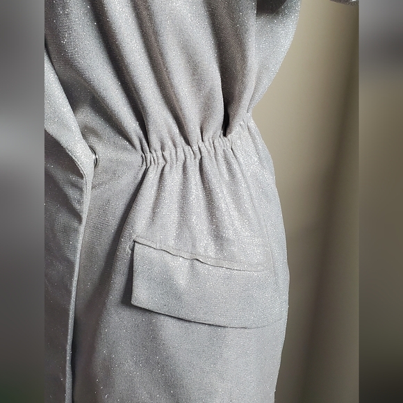 House Of CB Sarita Silver Glitter Blazer dress - Picture 5 of 15